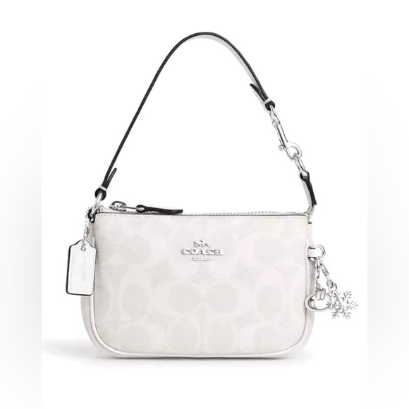 NWOT Coach Nolita 15 Pouch Glacier White With Signature Logo - Picture 1 of 5